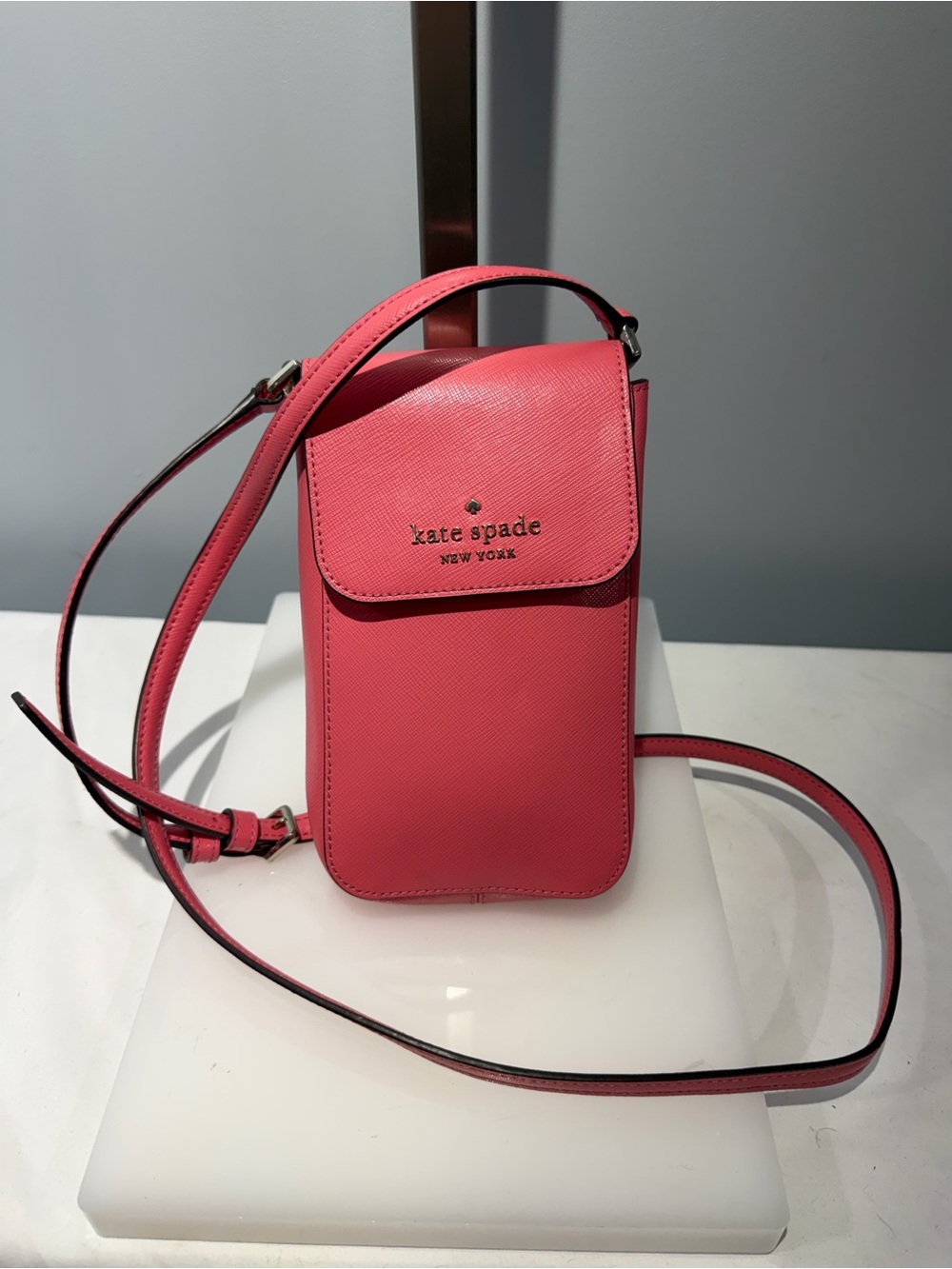 kate spade Coral Pink Saffiano Crossbody Phone Pouch